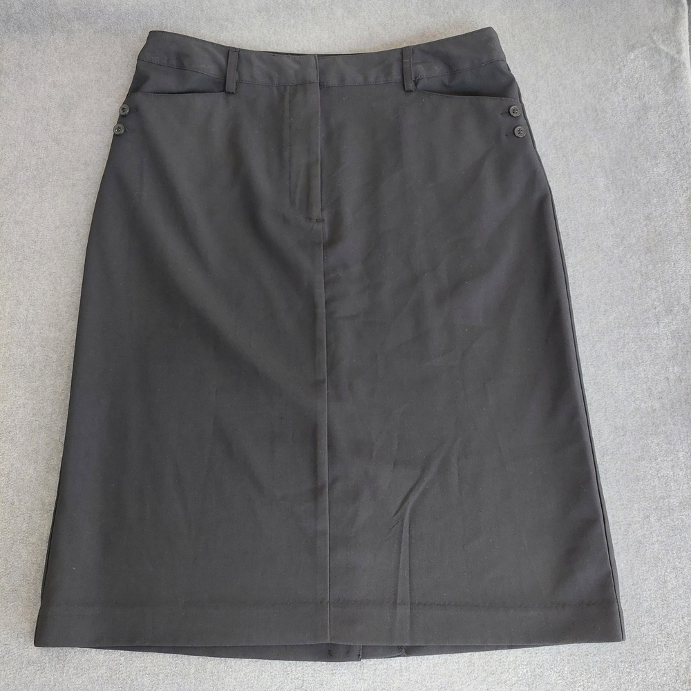 Jaclyn Smith Black Pencil Skirt with Side Button Detail Size 10